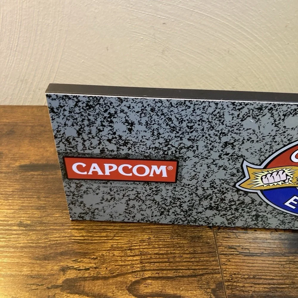 Street Fighter II 2 Champion Wood Mounted Standing Arcade Marquee 17.5x5x2‎